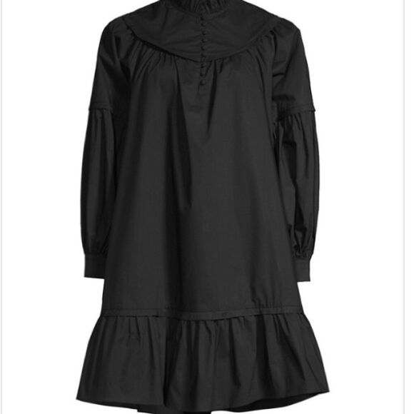 Harshman Fiona Ruched Flounce Oversized Midi Shift Dress NWT - Picture 2 of 2